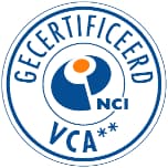 VCA**, gecertificeerd door NCI onder accreditatie RvA C 435 voor veilig, gezond en milieubewust werken